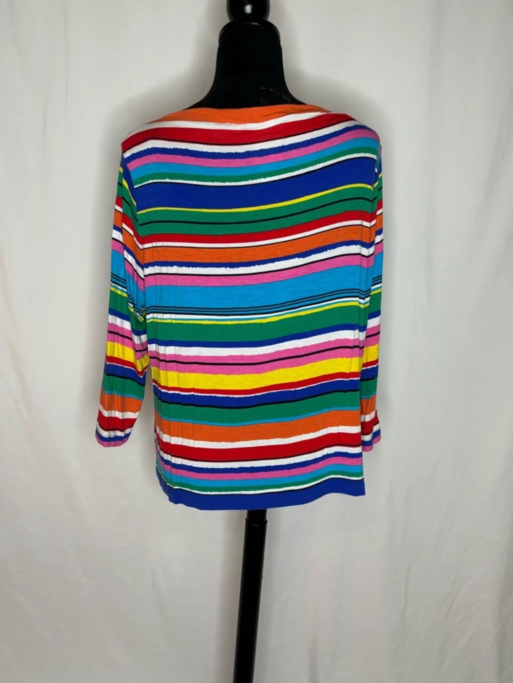 Ruby Rd. Multicolor Striped Boatneck Tee - Picture 2 of 6